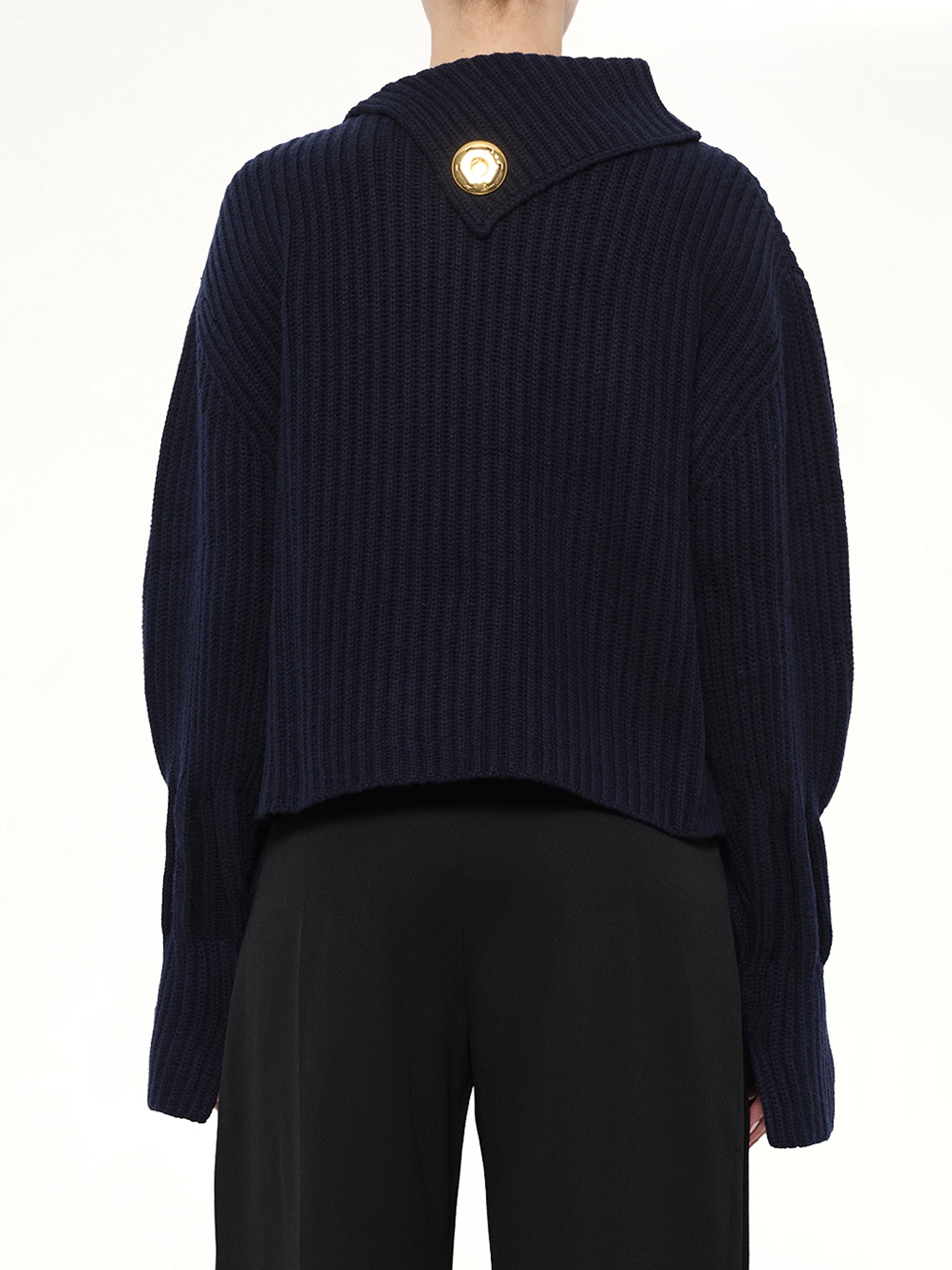 Chunky Knit Jumper in Navy