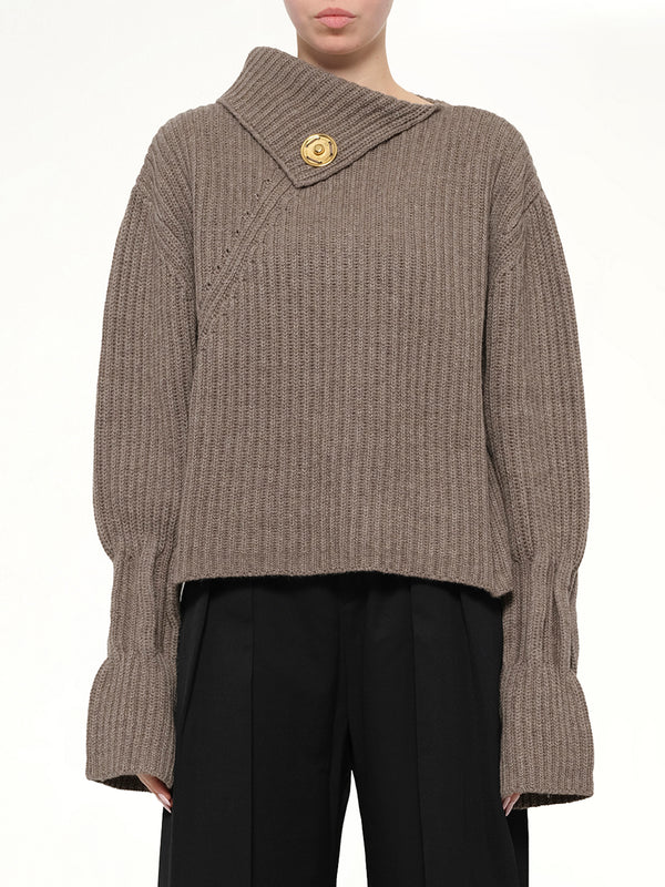 Chunky Knit Jumper in Walnut