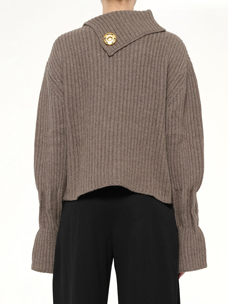 Chunky Knit Jumper in Walnut