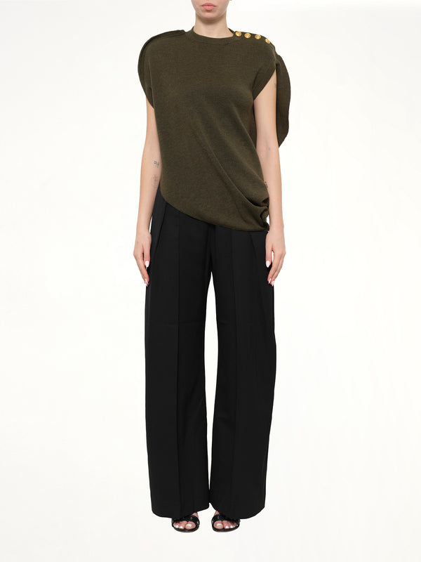 Circle Knit Top in Khaki