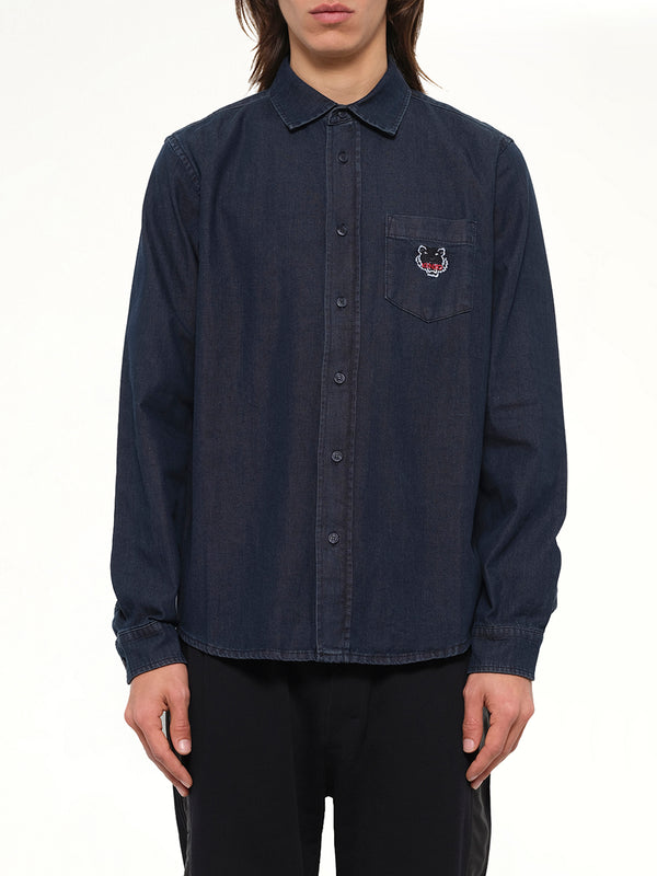 Denim Tiger Shirt in Navy