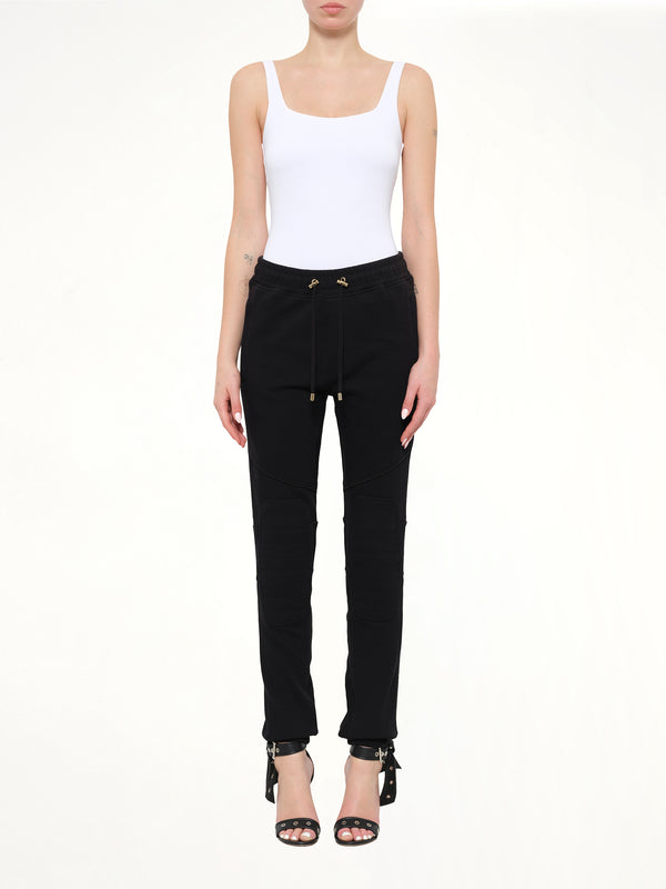 Jersey Piping Pants in Black