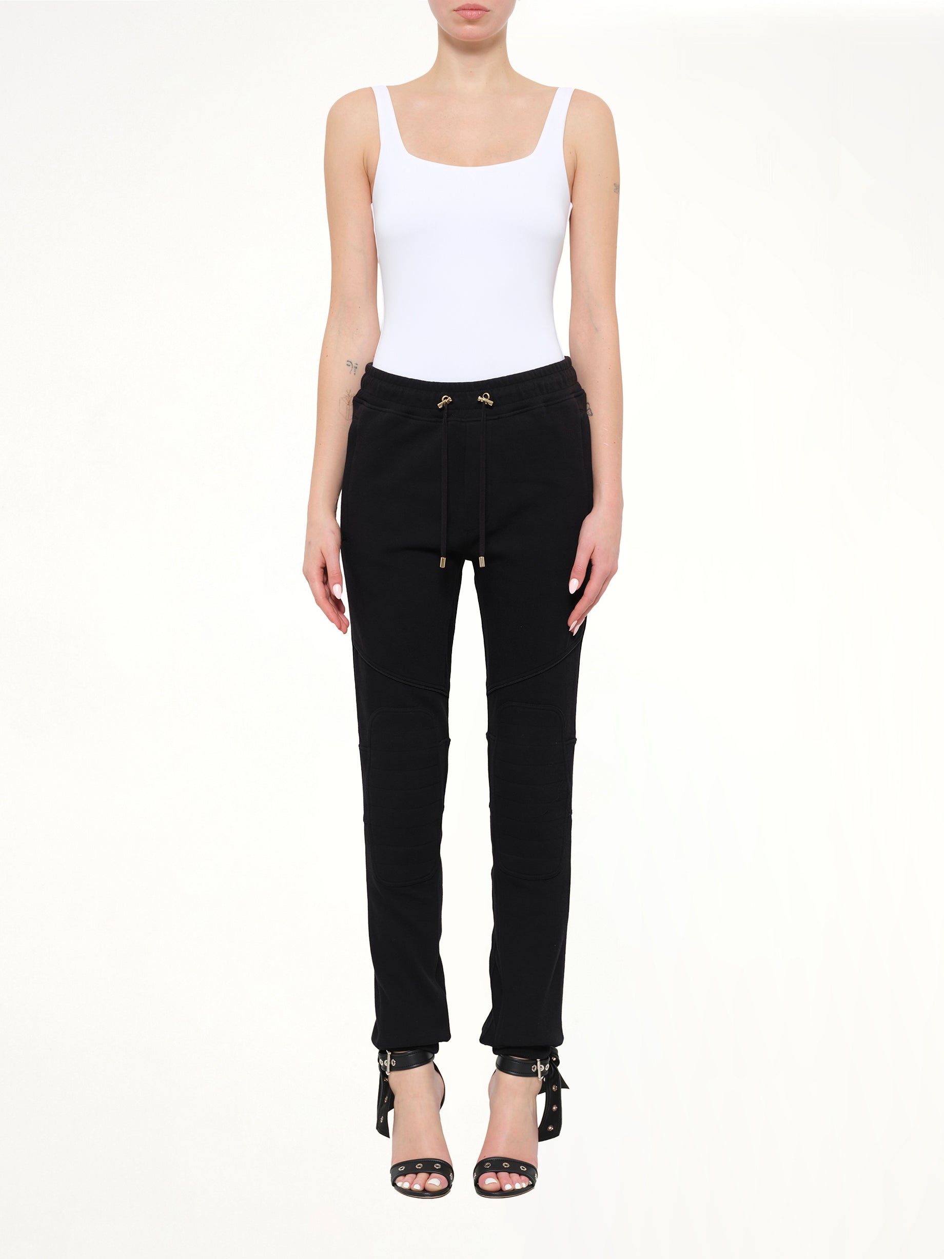 Jersey Piping Pants in Black
