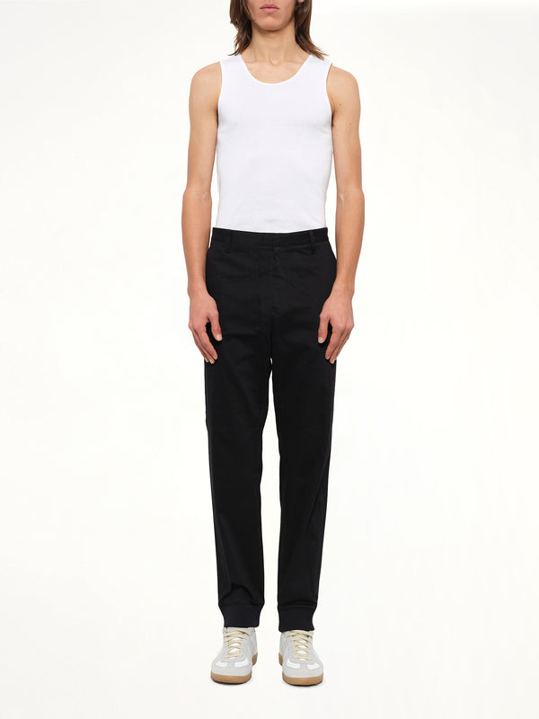Jog Pant W Rib in Black