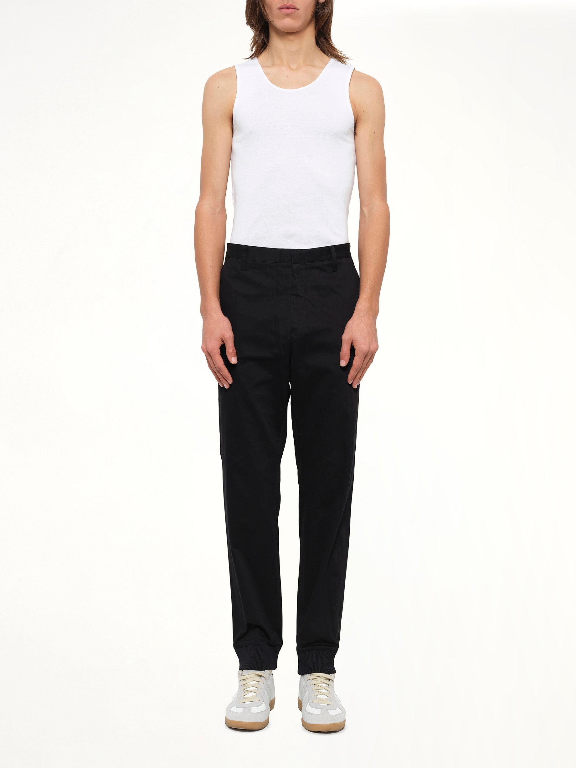 Jog Pant W Rib in Black