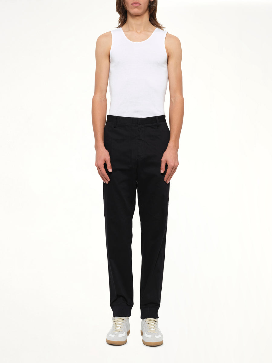 Jog Pant W Rib in Black