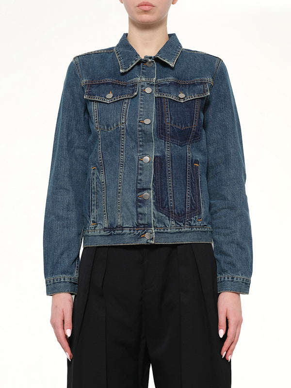 Shaded Pocket Denim Jacket in Blue