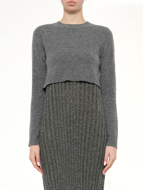 Tompe Pleat Knit Dress in Fossil