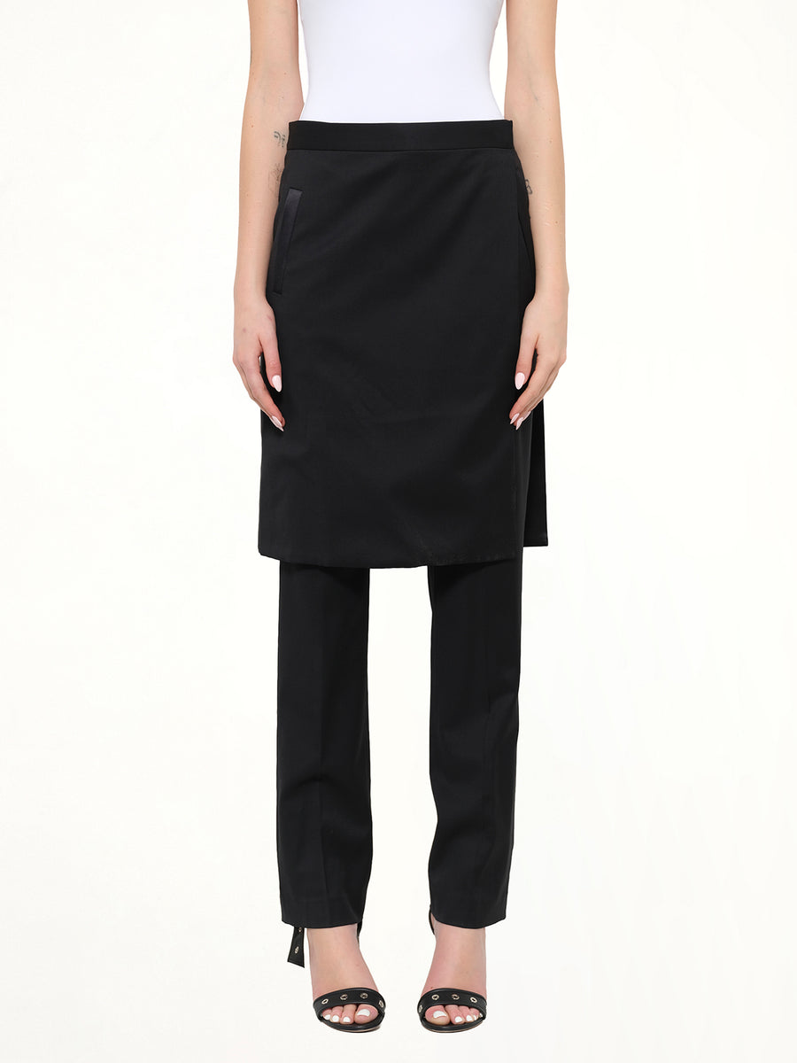 Trousers W/Skirt in Black