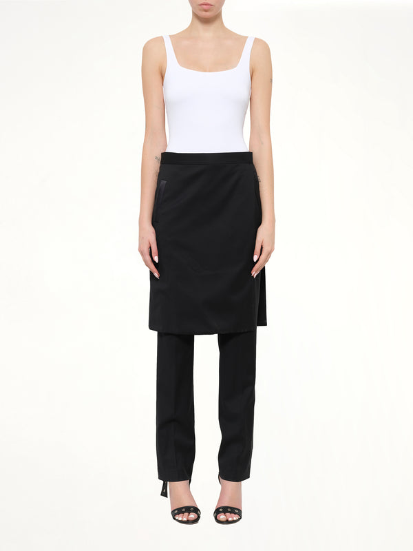 Trousers W/Skirt in Black
