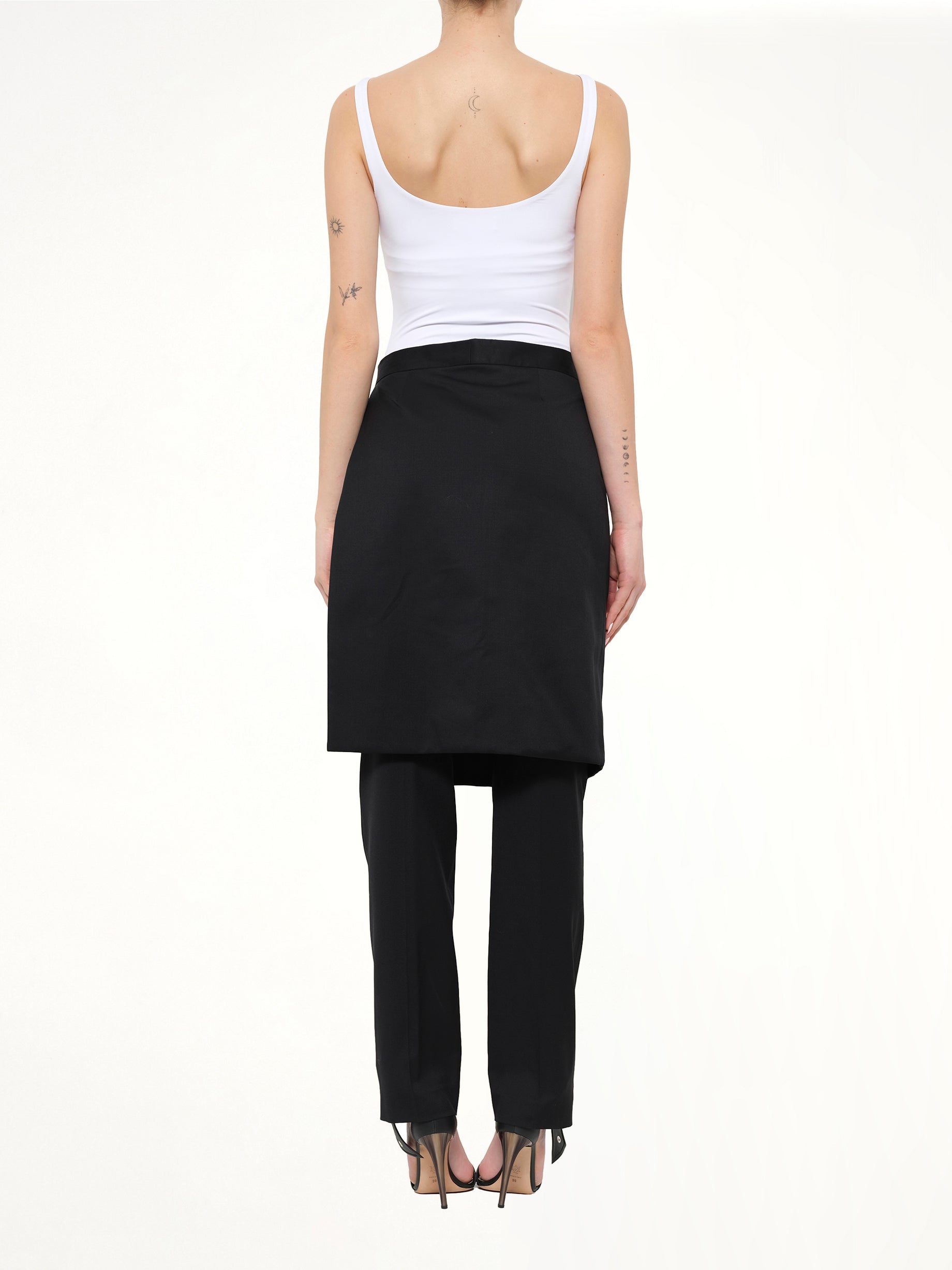 Trousers W/Skirt in Black