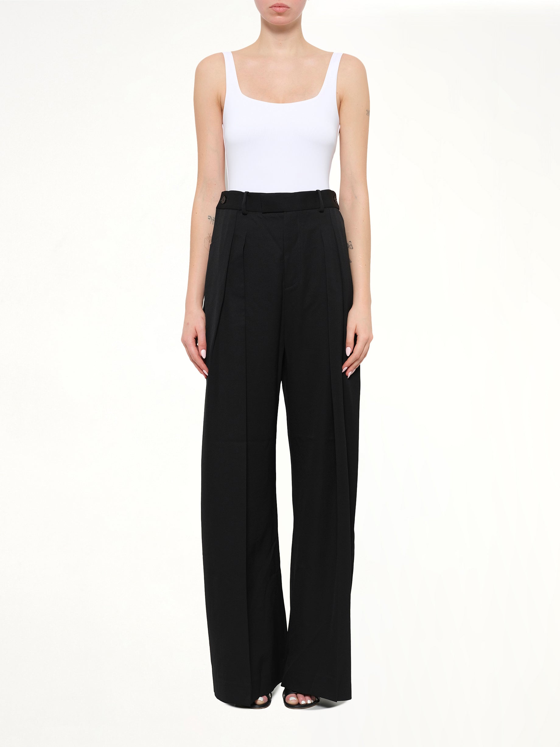 Wide Leg Trousers in Black