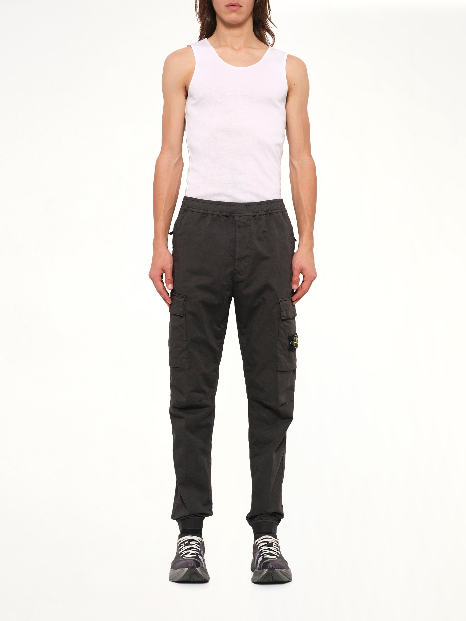 3100033 Cotton Satin Trouser in Lead Grey
