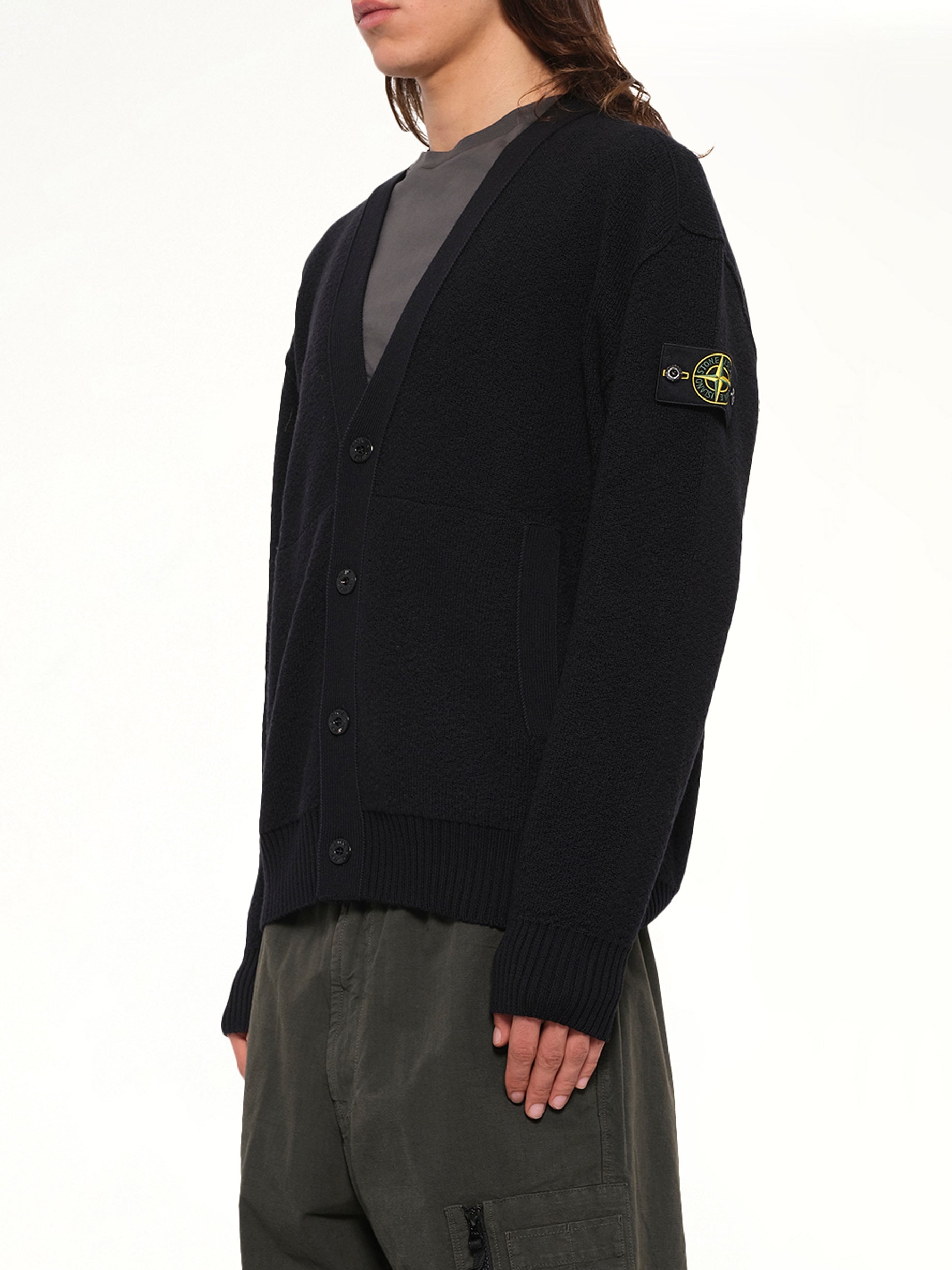 5100010 Light RWS Wool Cardigan in Black