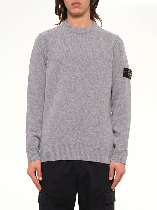 5100072 Lambswool Crewneck Sweater in Grey Melange