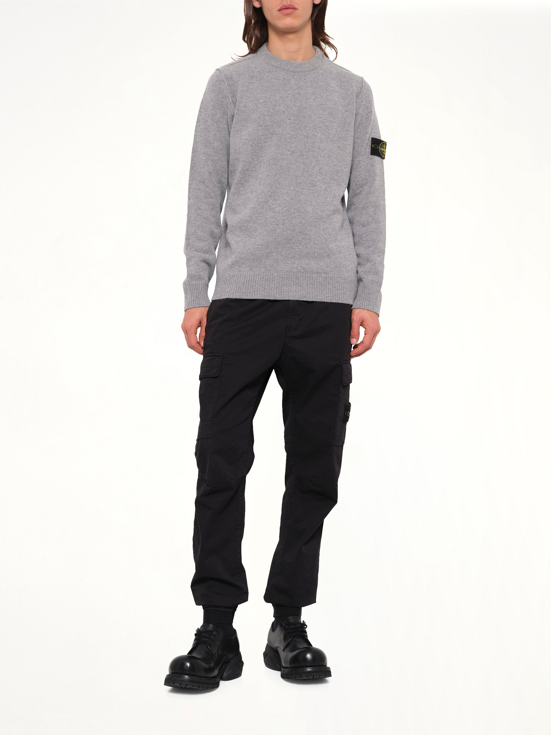 5100072 Lambswool Crewneck Sweater in Grey Melange