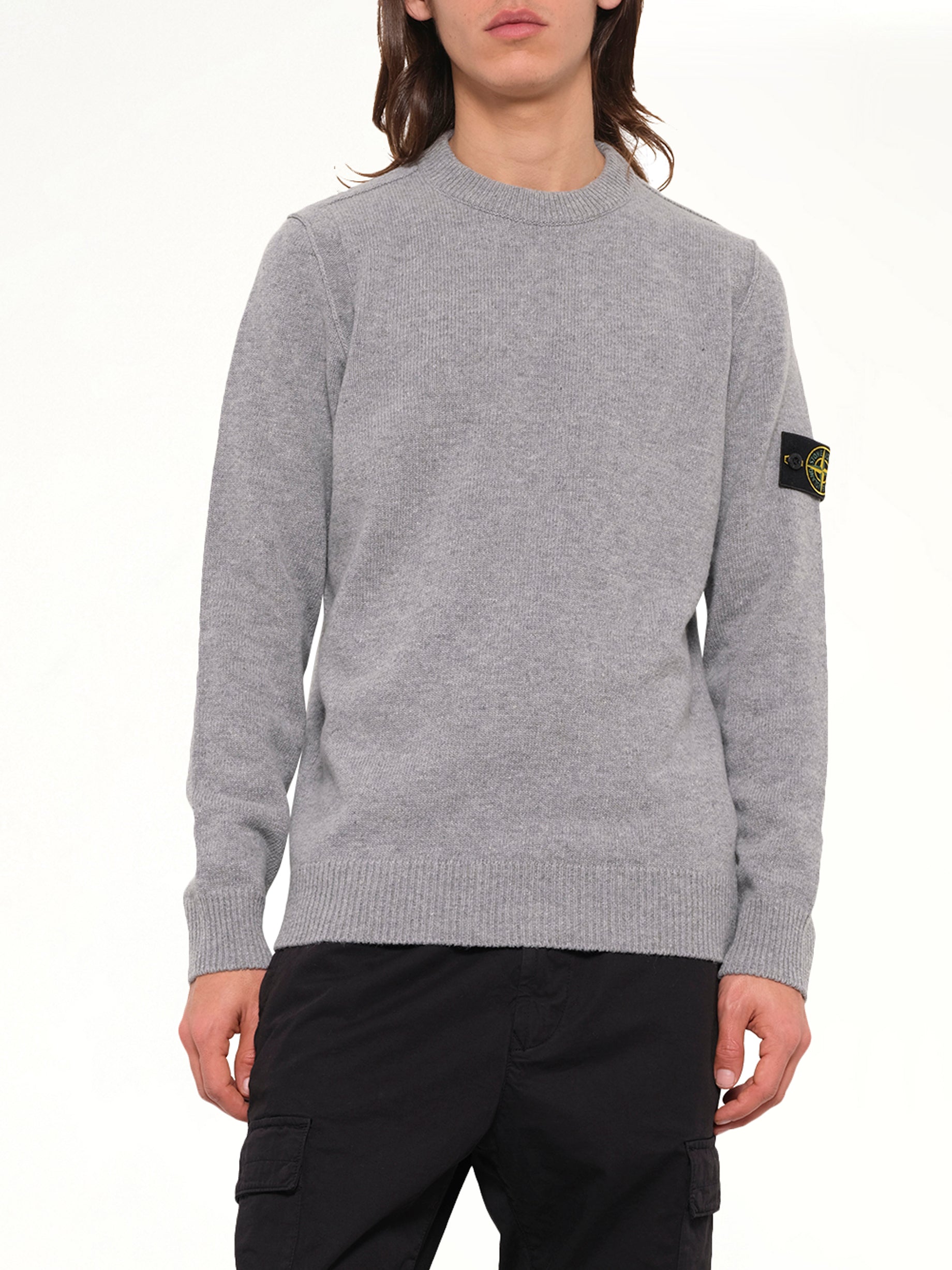 5100072 Lambswool Crewneck Sweater in Grey Melange