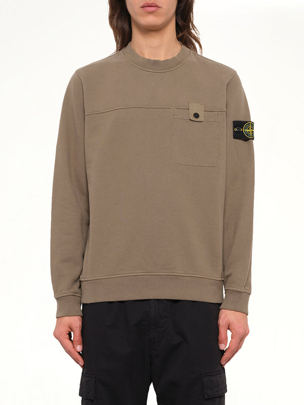 6100038 Brushed Cotton Sweatshirt in Military Green