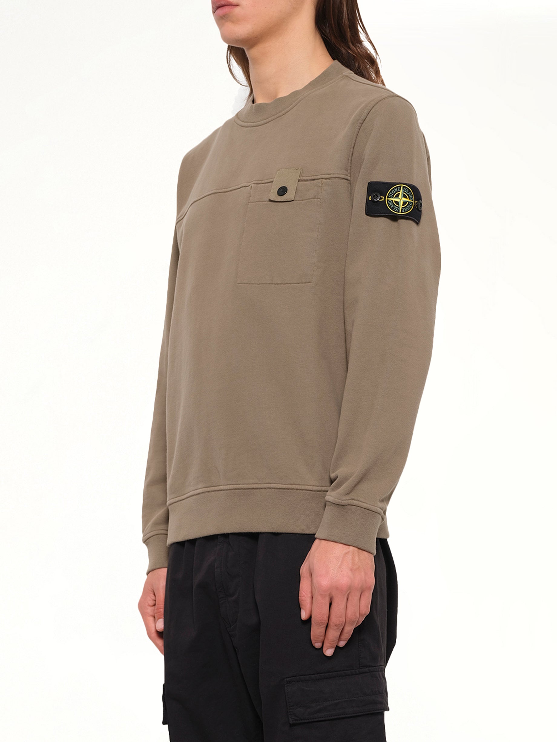 6100038 Brushed Cotton Sweatshirt in Military Green