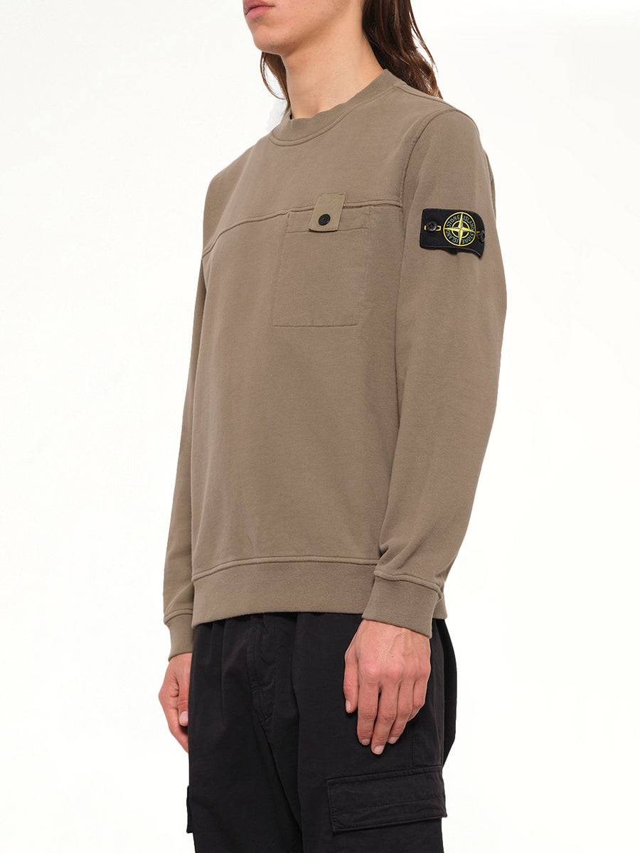 6100038 Brushed Cotton Sweatshirt in Military Green