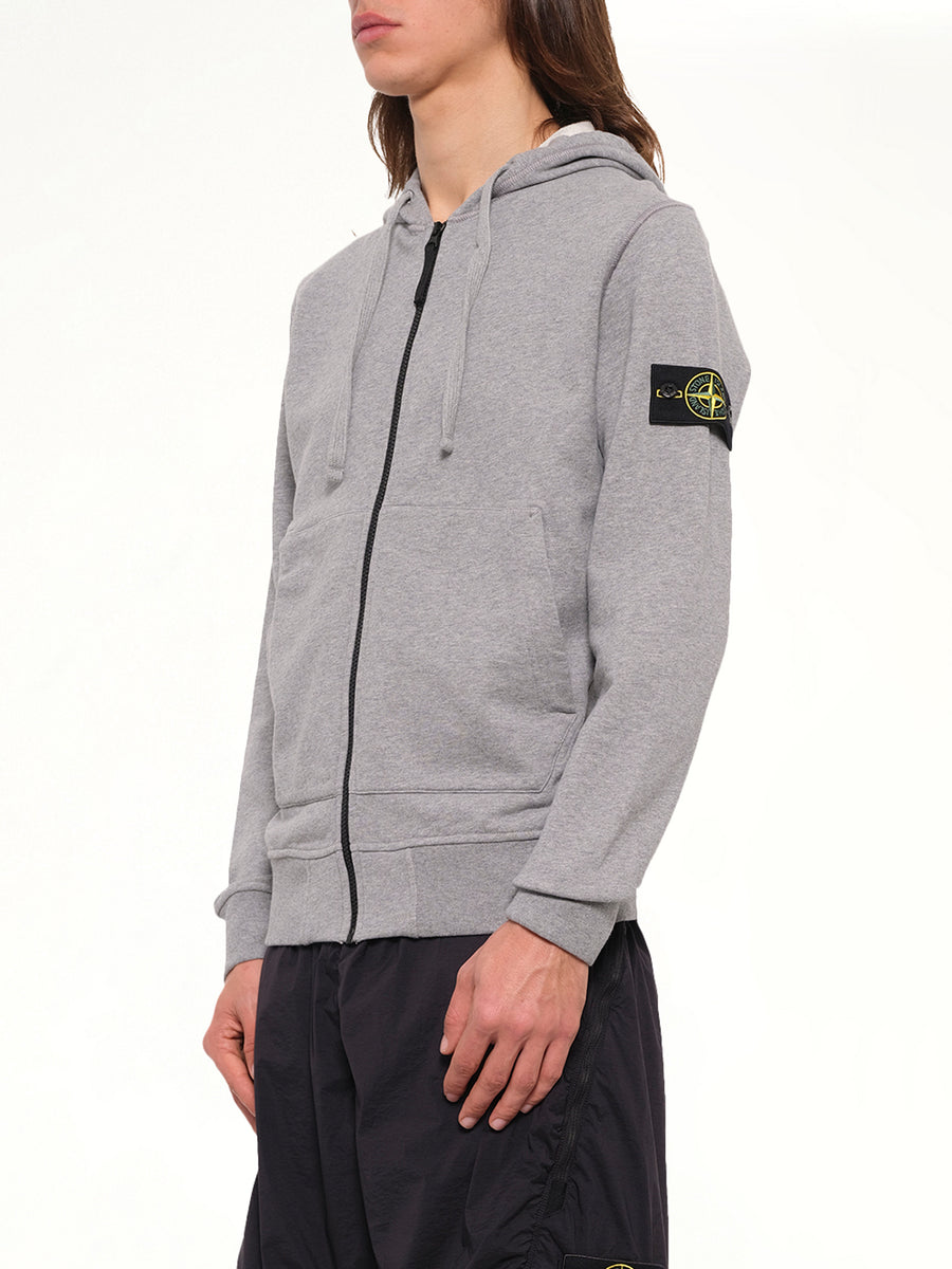 6100061 Organic Cotton Hoodie in Melange Grey