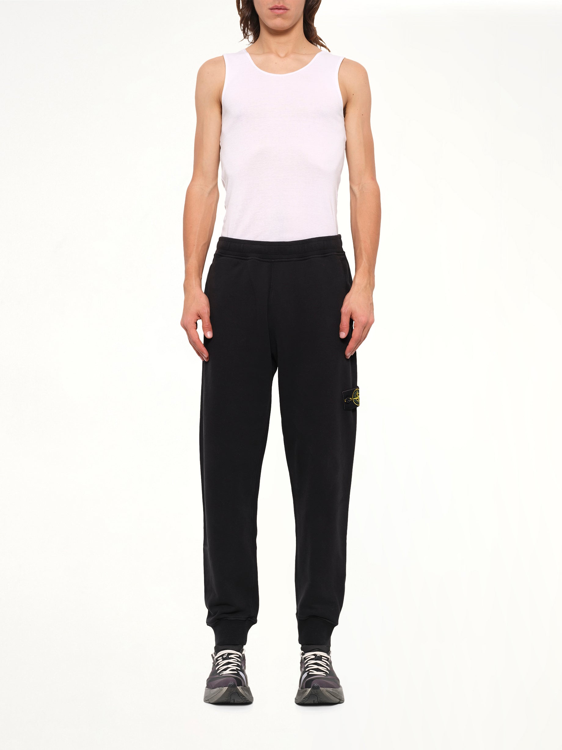 6200012 Brushed Cotton Sweatpants in Black
