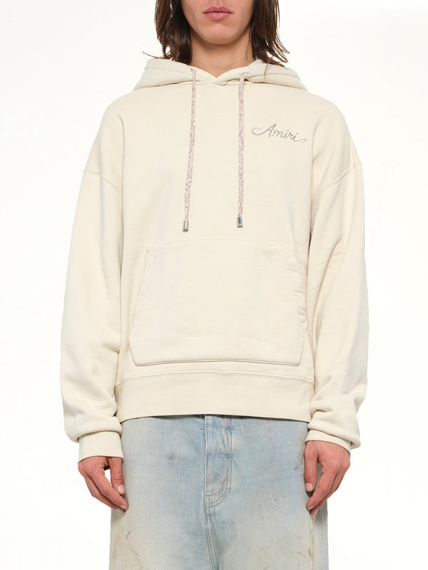 MA Check Patch Hoodie in Alabaster