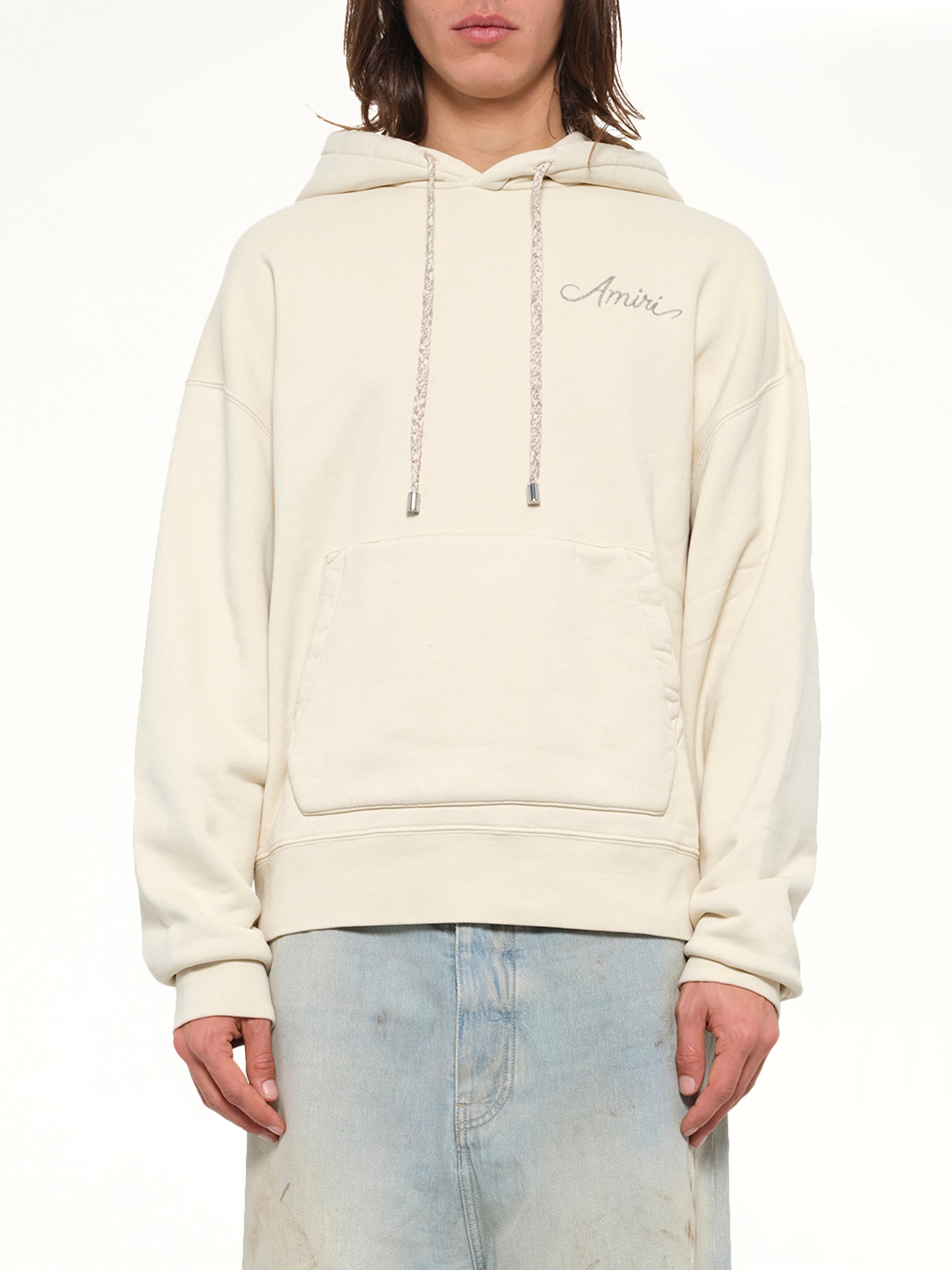MA Check Patch Hoodie in Alabaster