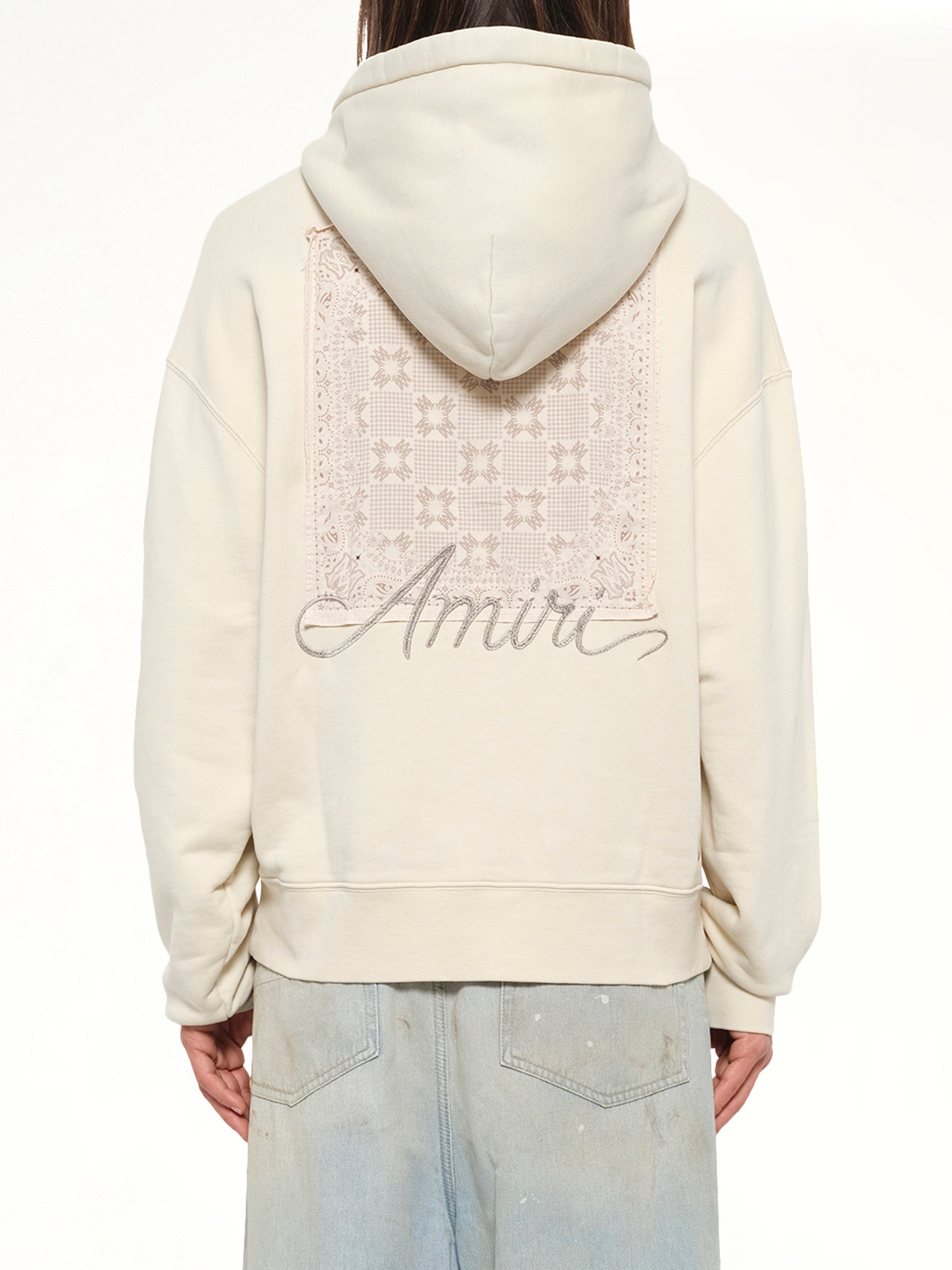 MA Check Patch Hoodie in Alabaster