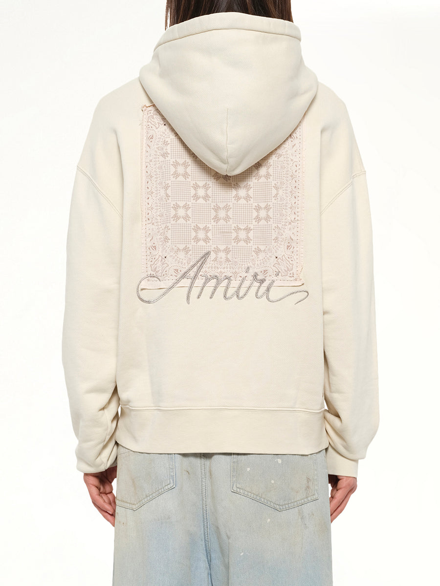MA Check Patch Hoodie in Alabaster