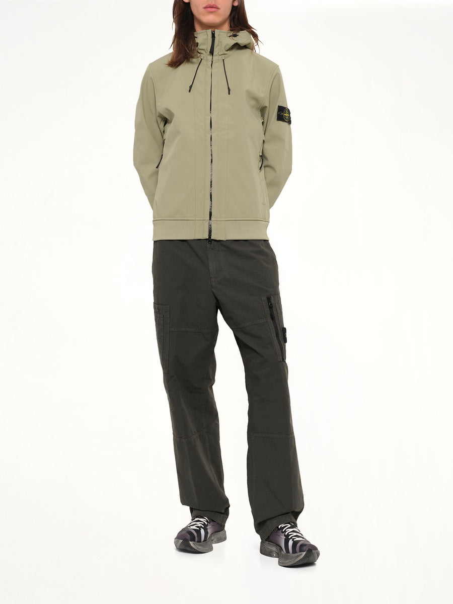 Q100004 Soft Shell Hooded Jacket in Laurel Green
