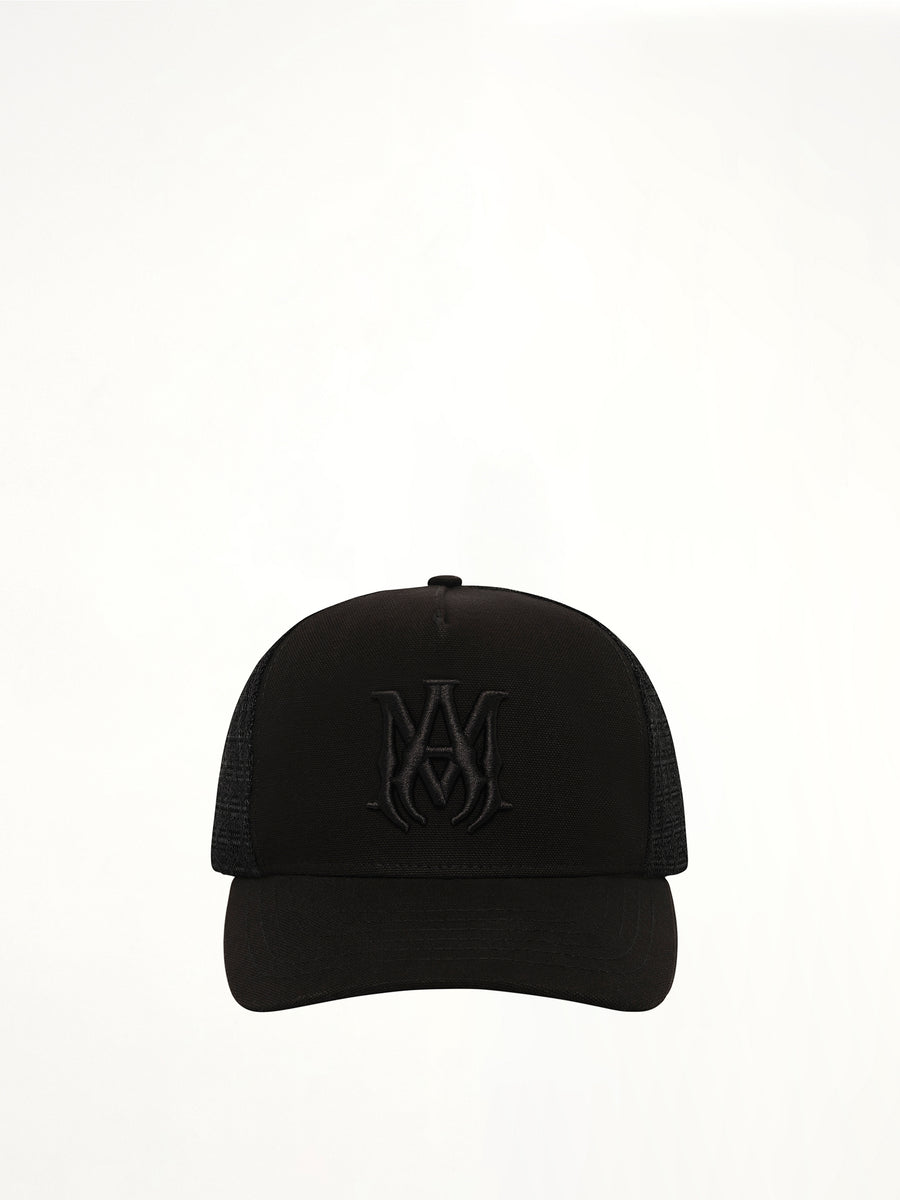 Canvas MA Trucker Hat in Black