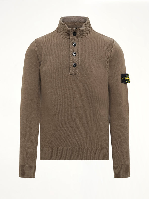 5100040 Lambswool Half-Zip Sweater in Military Green