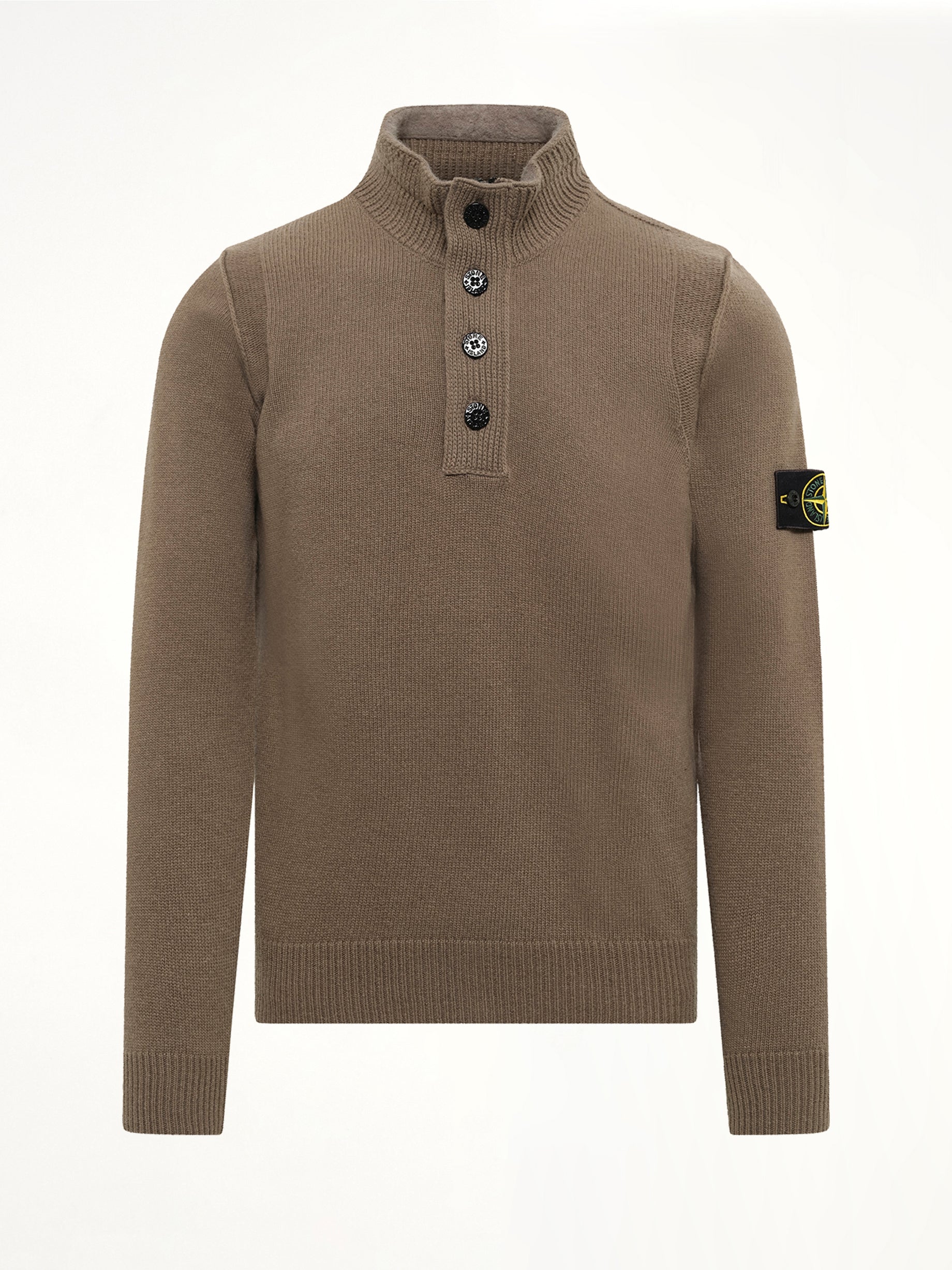 5100040 Lambswool Half-Zip Sweater in Military Green