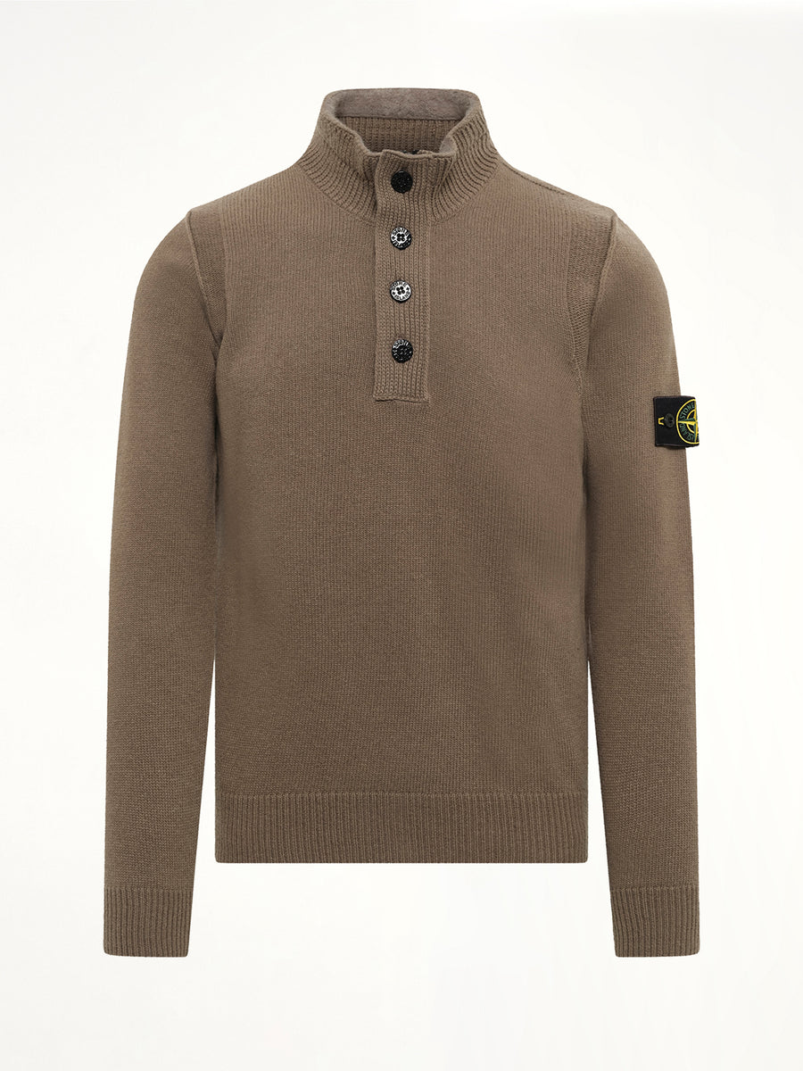 5100040 Lambswool Half-Zip Sweater in Military Green