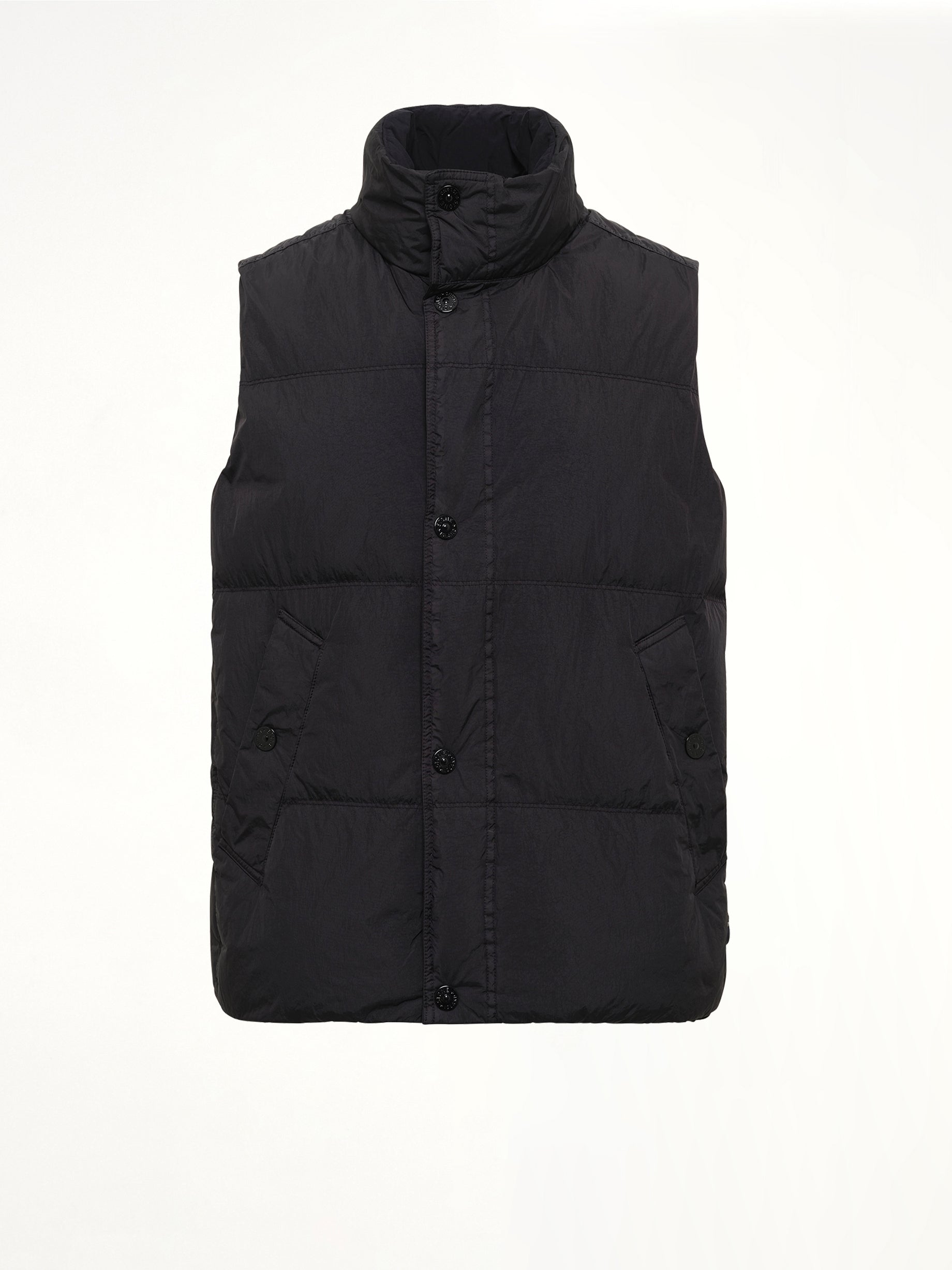 G100010 Crinkle Reps Padded Vest in Black