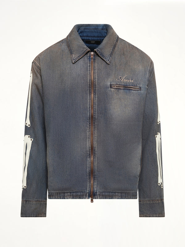 Lea Bones Denim Blouson in Dark Dust
