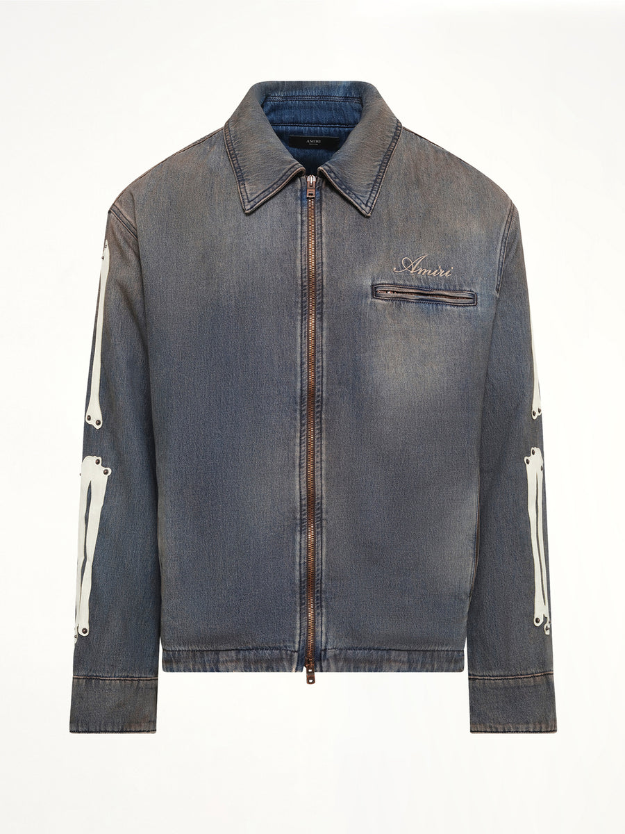 Lea Bones Denim Blouson in Dark Dust