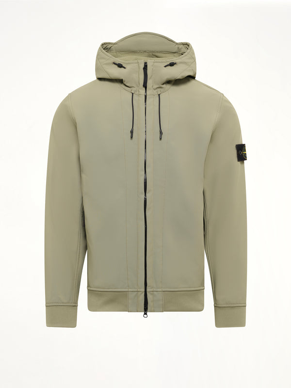 Q100004 Soft Shell Hooded Jacket in Laurel Green