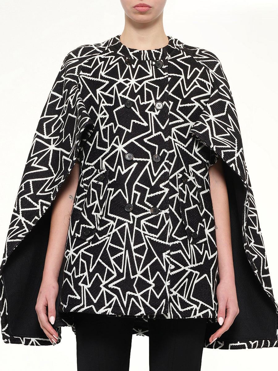 Jacquard Cape in Black