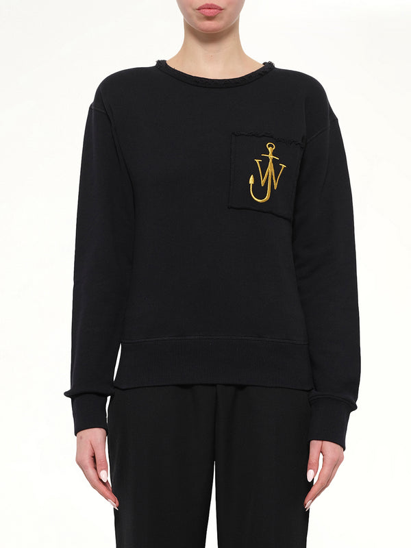 Logo Pocket Sweat in Black