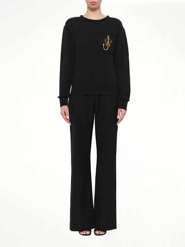 Logo Pocket Sweat in Black