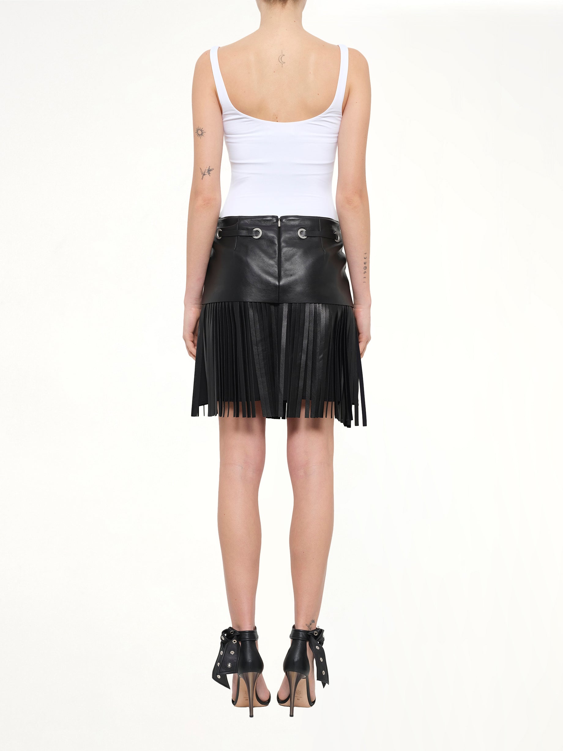 Neil Barrett Leather Skirt in Black
