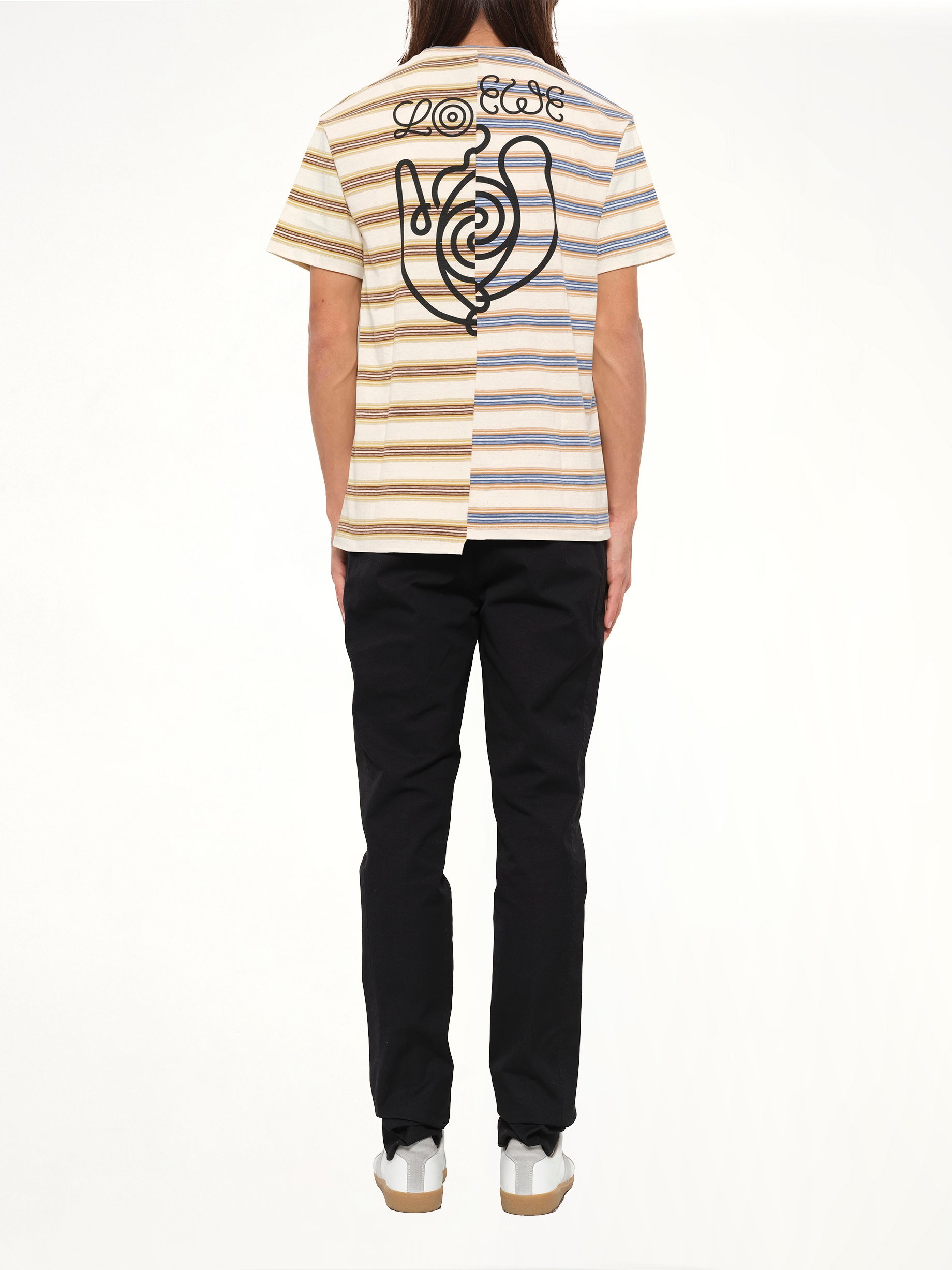 Loewe ELN Stripe Asym T-Shirt in Multicolor