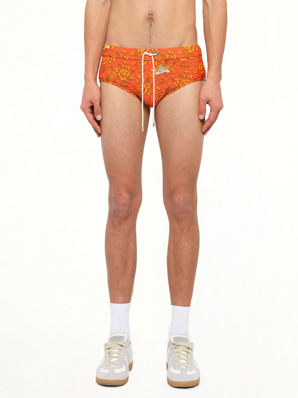 Loewe x Paula Printed Swim Briefs in Orange