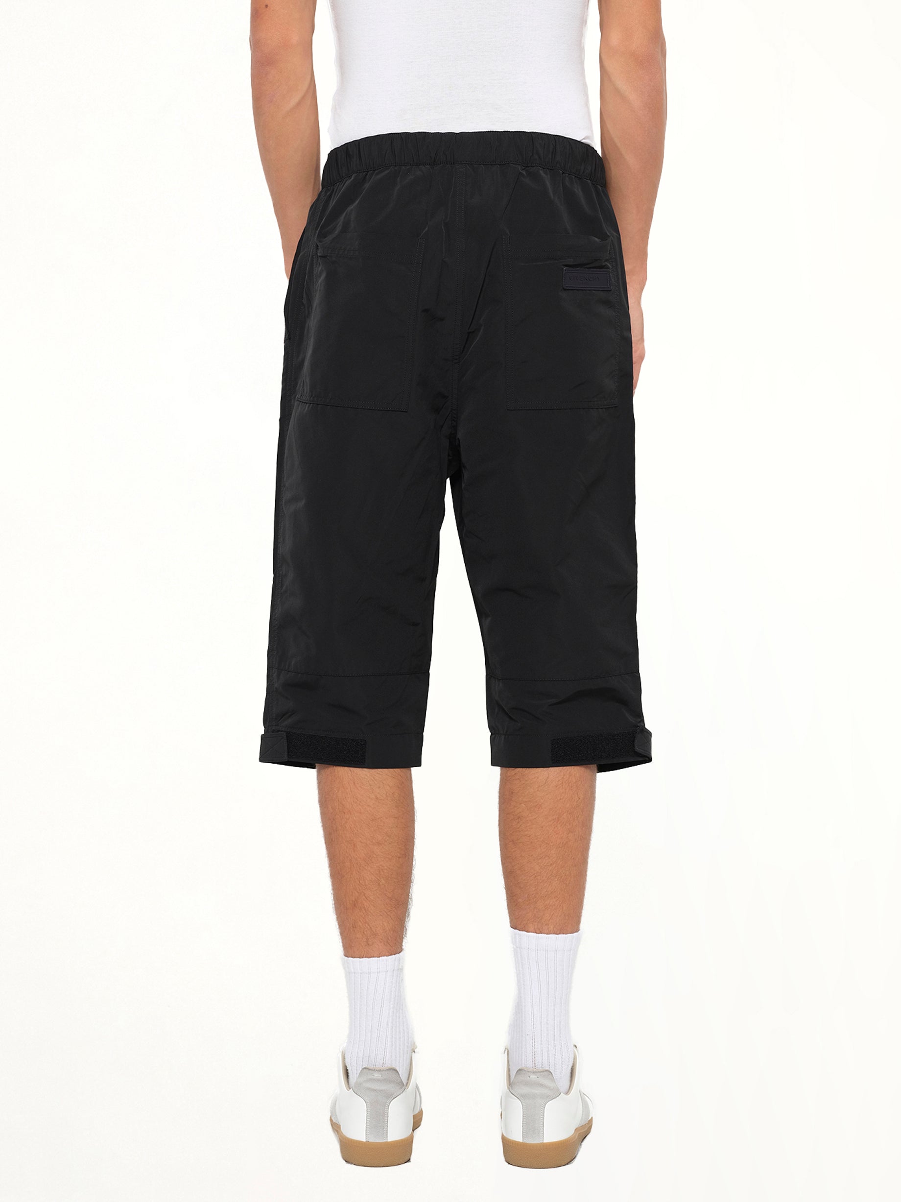 Long Stretch Waist Shorts in Black