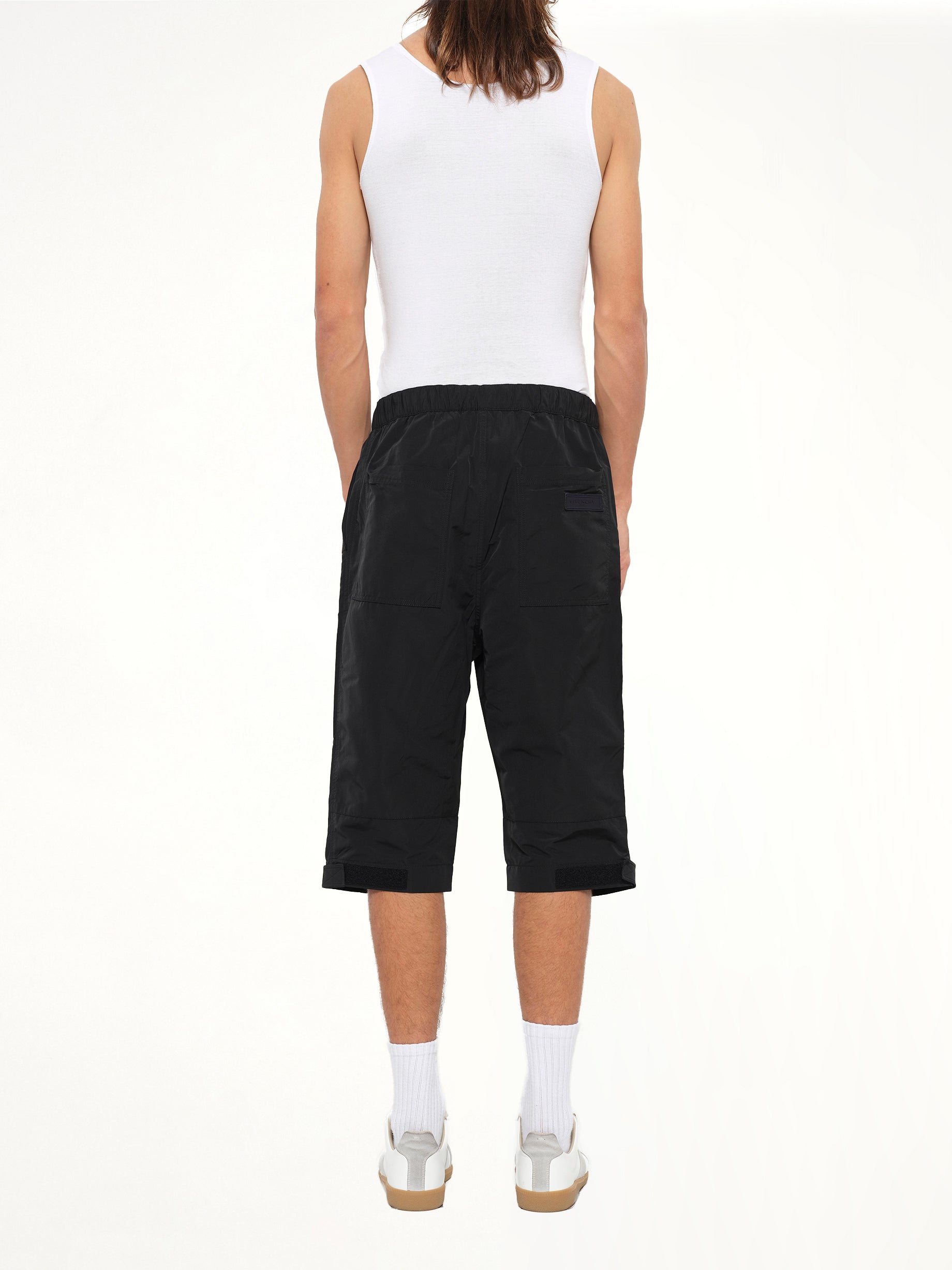 Long Stretch Waist Shorts in Black