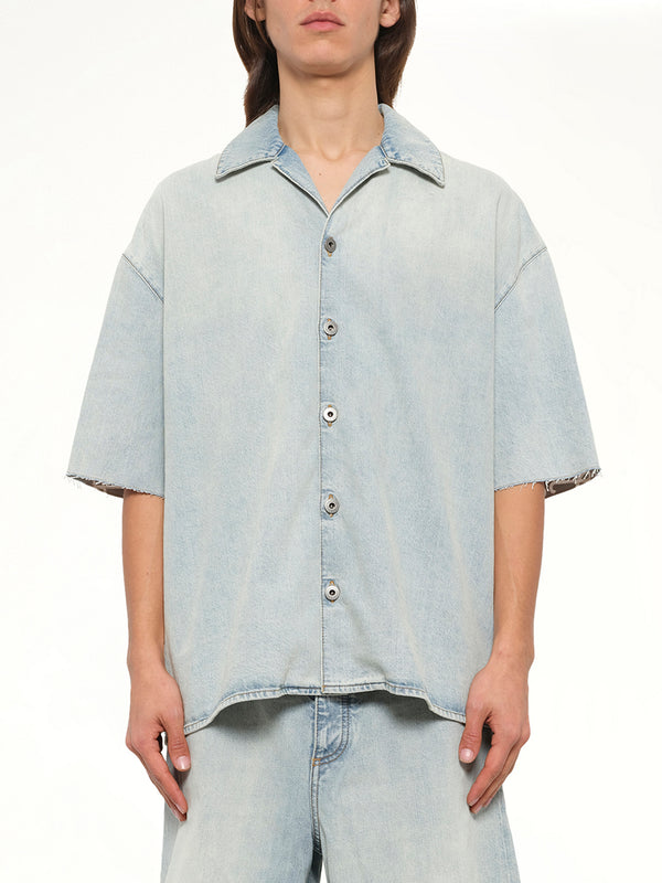 Anagram Short Sleeve Shirt in Washed Blue