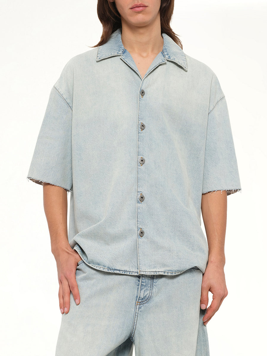 Anagram Short Sleeve Shirt in Washed Blue