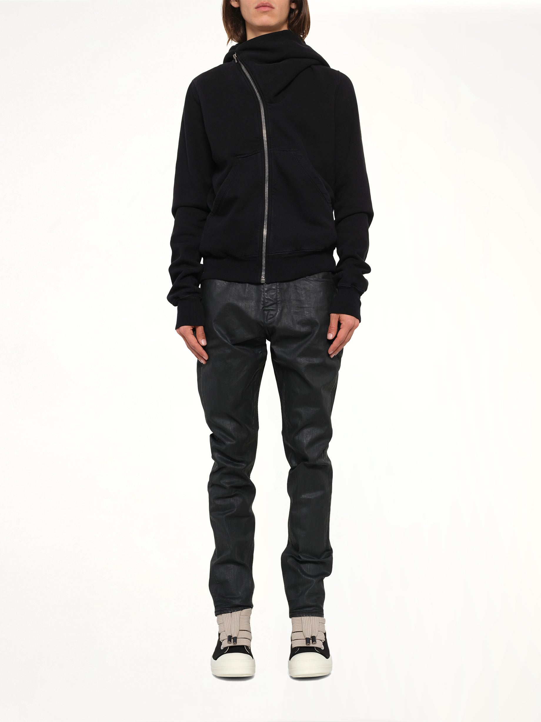 Furka Jersey Mountain Hoodie in Black
